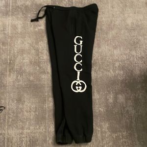 Gucci Mens black sweatpants S logo joggers